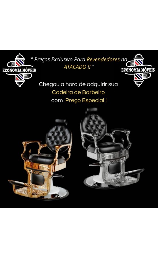 Cadeira de Barbeiro Barber London Base Cromada